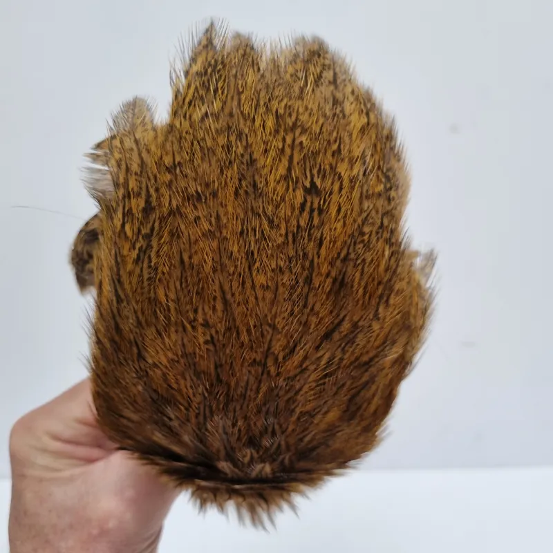 Whiting Coq de Leon Hen Cape in Speckled Copper Olive-11